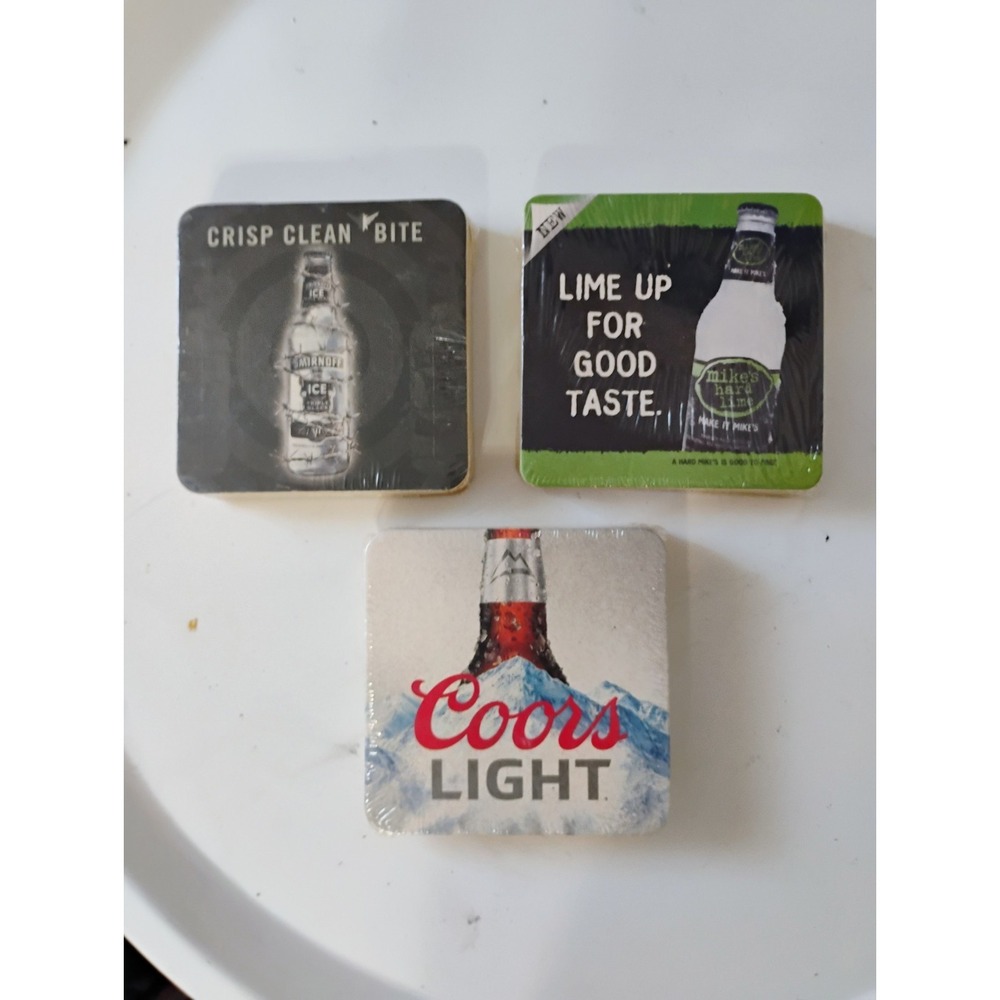 3 Sets Vintage Beer Alcohol Drinking Coasters